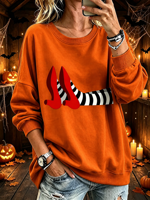 Women Plain Crew Neck Casual Spring/Fall Long Sleeve Sweatshirt
