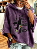 Women Text Letters Half Sleeve Casual Holiday Spring/Fall Hoodie