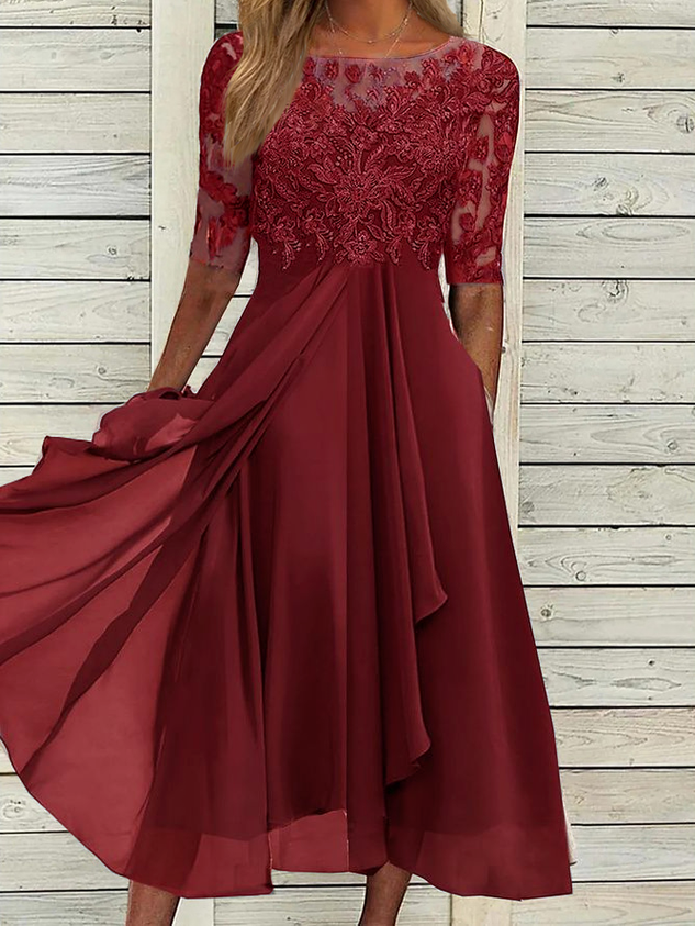Women's Summer V Neck Light Blue Long Wedding Guest Formal Dress With Bow