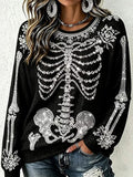 Women Halloween Crew Neck Casual Spring/Fall Long Sleeve Sweatshirt