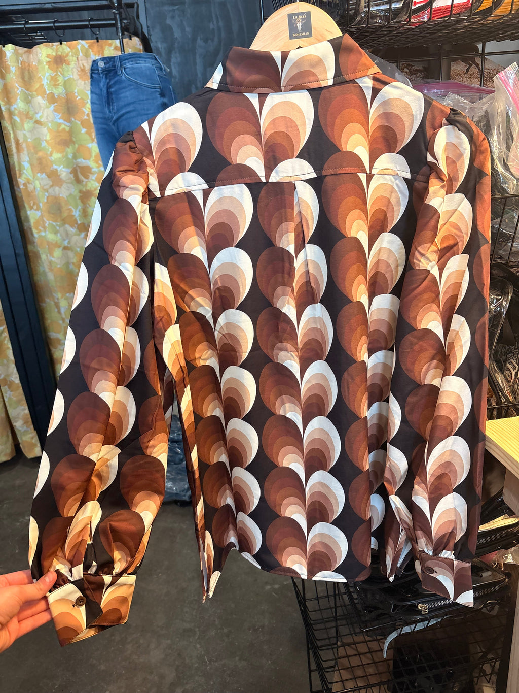 Love Calling Retro Heart Button Up Blouse