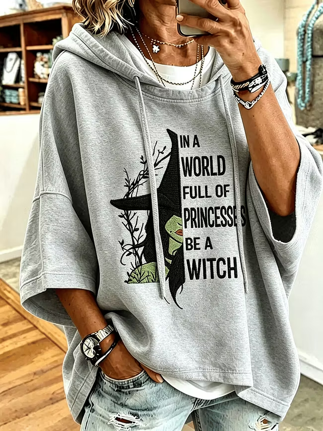 Women Text Letters Half Sleeve Casual Holiday Spring/Fall Hoodie