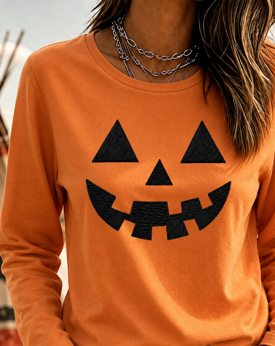 Women Halloween Long Sleeve Tee T-shirt Crew Neck Casual Spring/Fall Top