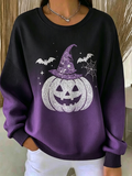 Women Halloween Crew Neck Casual Spring/Fall Long Sleeve Sweatshirt