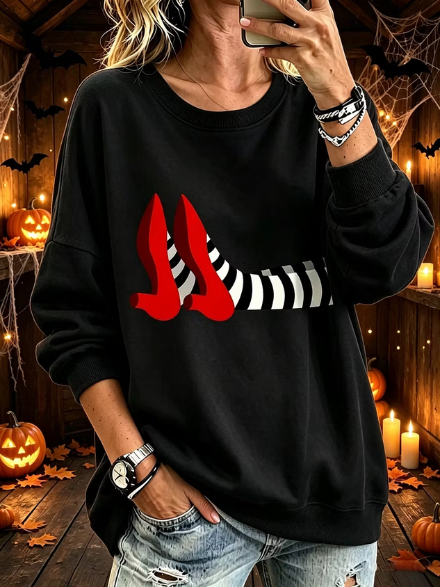 Women Plain Crew Neck Casual Spring/Fall Long Sleeve Sweatshirt