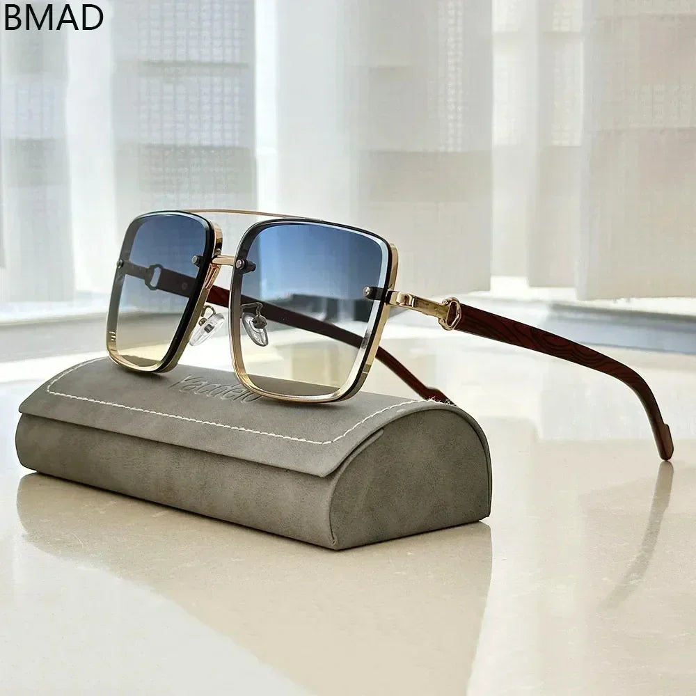 New Square Sunglasses For Men Vintage Outdoor Sunglasses Oculos Designer Wooden Glasses Sunscreen Sun Lentes Dropshipping Gafas