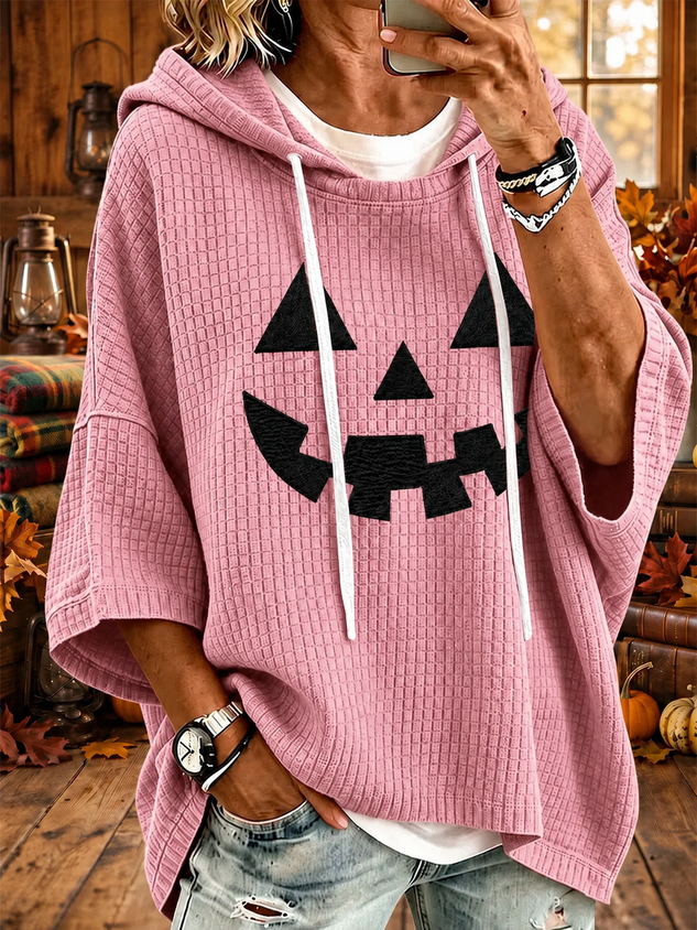 Women Text Letters Half Sleeve Casual Holiday Spring/Fall Hoodie