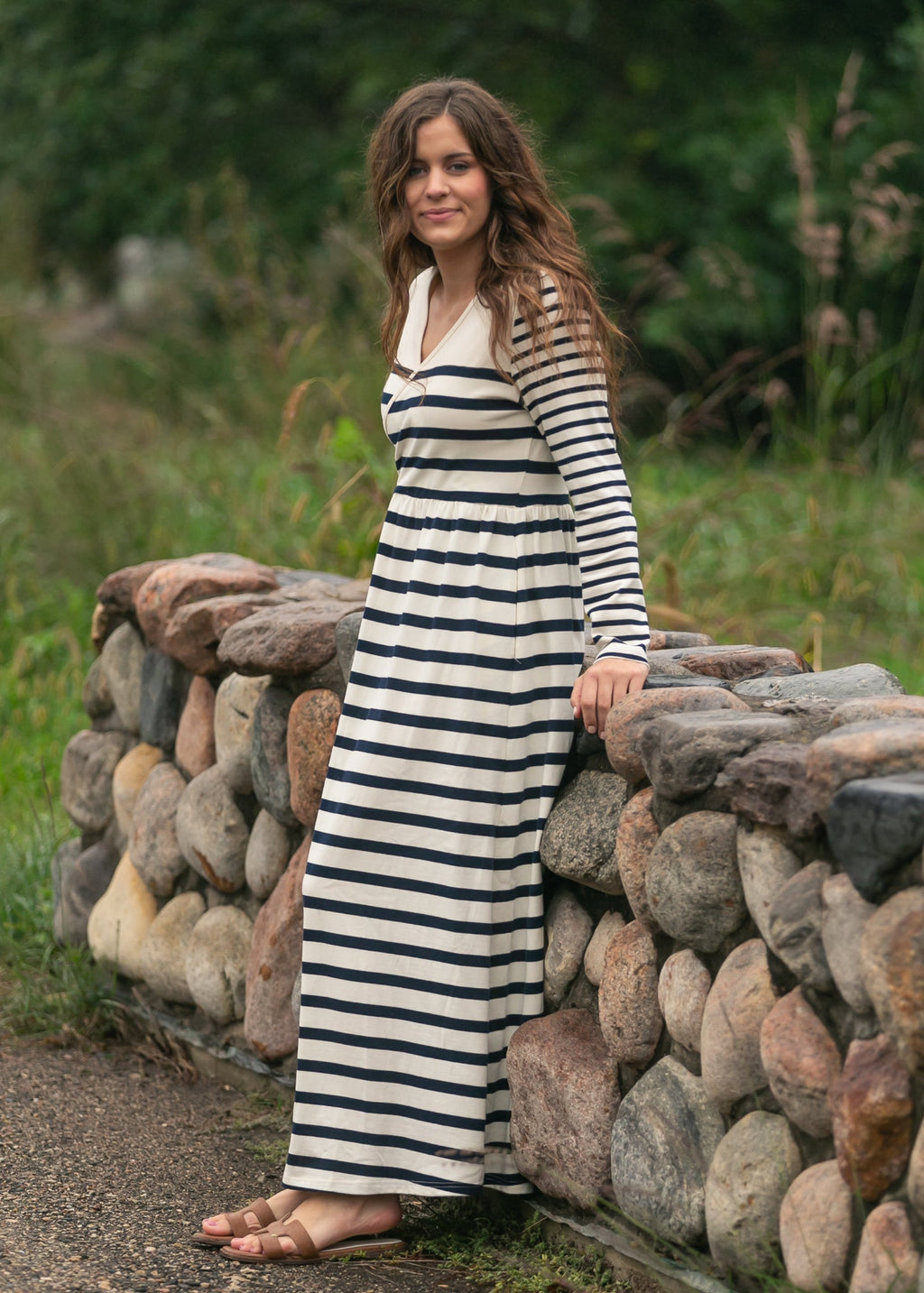 Celeste Striped Knit Maxi Dress