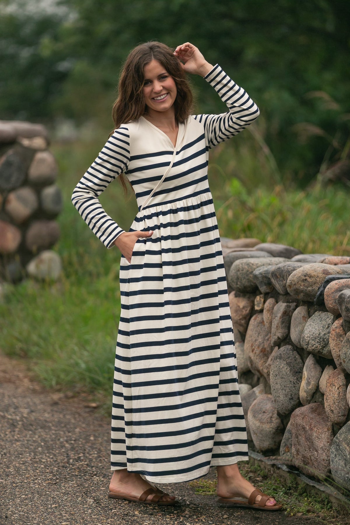 Celeste Striped Knit Maxi Dress
