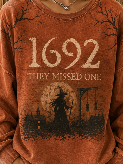 Women Halloween Crew Neck Casual Spring/Fall Long Sleeve Sweatshirt