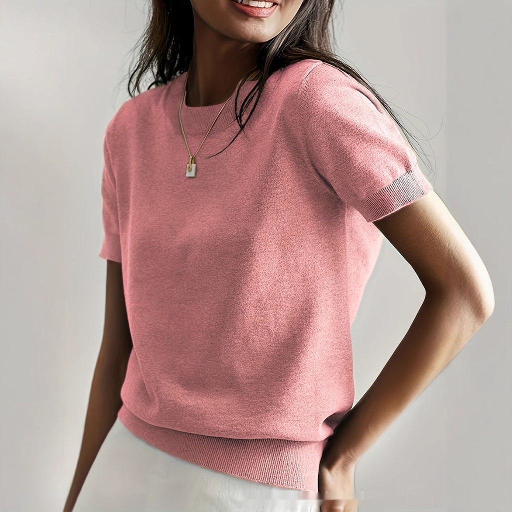 Women’s Soft Stretch Minimalist T-Shirt – Everyday Slim Fit Top