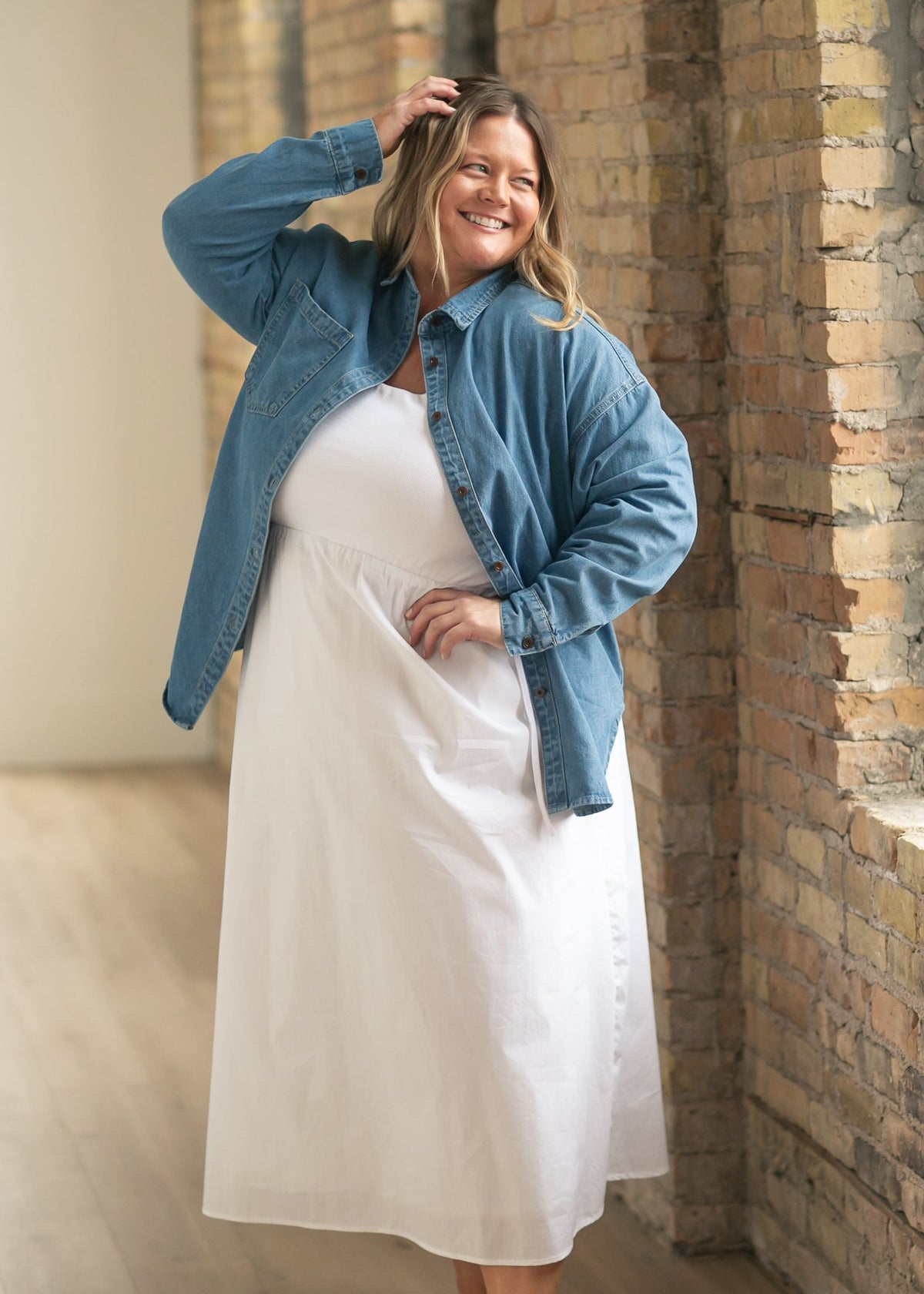 Eleanor White A-line Maxi Dress