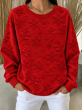 Women Christmas Crew Neck Printing Casual Spring/Fall Long Sleeve Sweatshirt