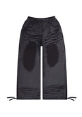 FAITHFUL LEATHER EFFECT OVERSIZED SWEATPANTS BLACK