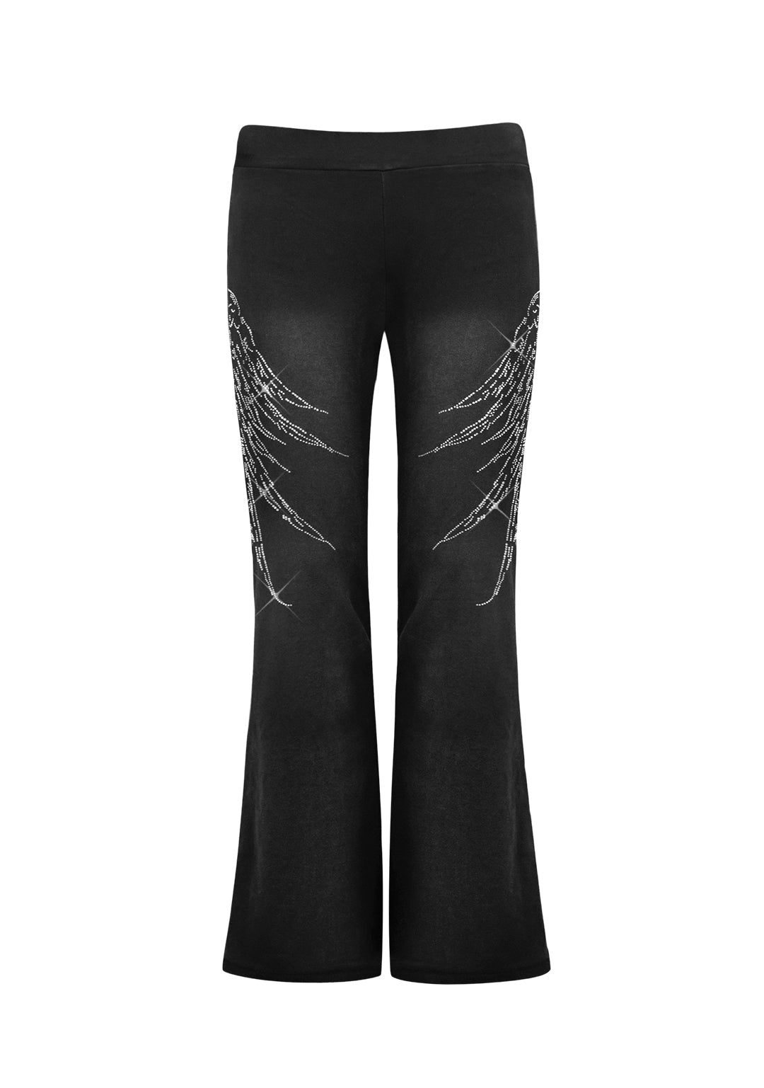 FALLEN RHINESTONE SCULPT PANTS WASHED BLACK