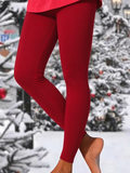Women Plain Casual All Season Printing Long Leggings Trousers