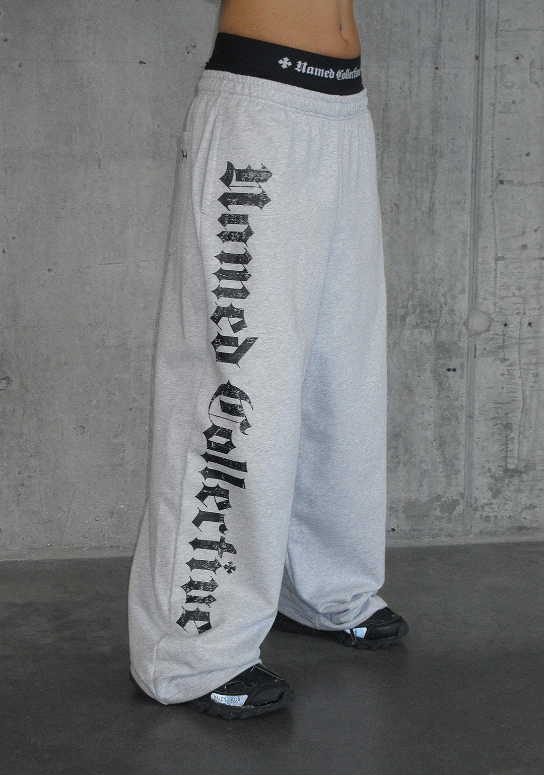 Nth ACTIVE OLD ENGLISH OVERSIZED SWEATPANTS GREY MARL
