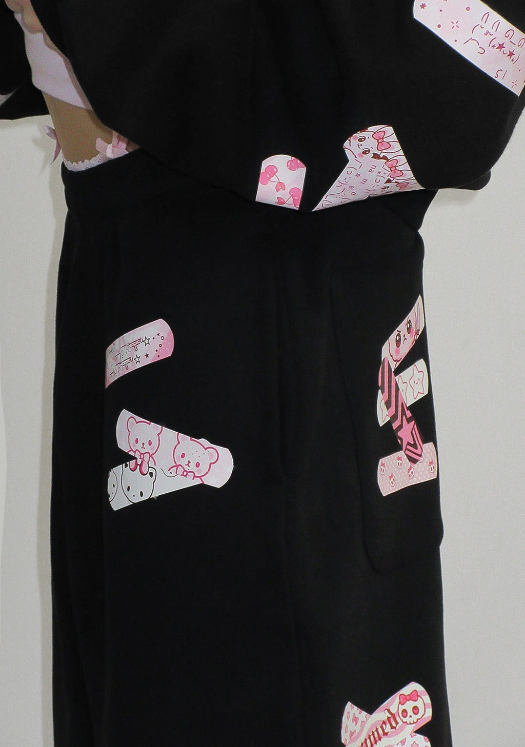 STITCH TEDDY OVERSIZED SWEATPANTS BLACK