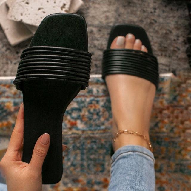 Women Sandals Summer Hollow Out Shoes Open Toe Beach Flats Ladies Footwear Strappy Flat Sandals Adjustable Casual Sandal With Open Toe Slingback Elegant Sandals